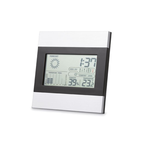 RIPPER Weather station and clock RIPPER, matt silver