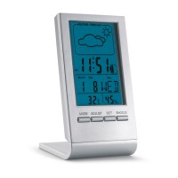 SKY Weather station with blue LCD SKY, silver