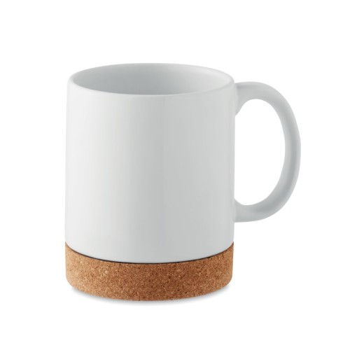 KAROO SUBLIM Sublimatie keramische kurk mok KAROO SUBLIM, wit