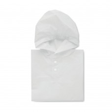 PONCHIE PEVA kid rain coat with hood PONCHIE, white