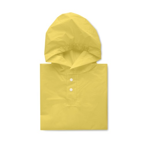PONCHIE PEVA kid rain coat with hood PONCHIE, yellow