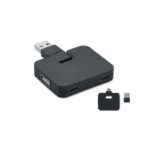 SQUARE-C 4 port USB hub SQUARE-C, black