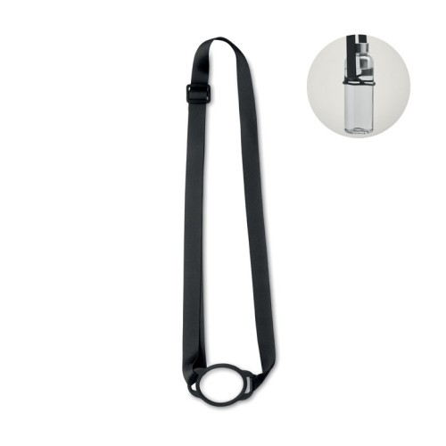 Lanyard mit Getränkehalter LANCUP, schwarz Lanyard mit Getränkehalter LANCUP, schwarz