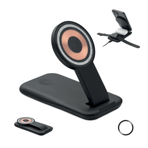 3in1 kabellose Ladestation 15W PENDOLESS, schwarz 3in1 kabellose Ladestation 15W PENDOLESS, schwarz
