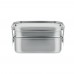 DOUBLE CHAN RVS lunchbox 1200ml DOUBLE CHAN, mat zilver DOUBLE CHAN RVS lunchbox 1200ml DOUBLE CHAN, mat zilver