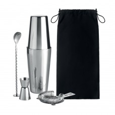 BOSTON Cocktail set BOSTON, glanzend zilver
