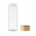AMELAND Glass bottle 500ml bamboo lid AMELAND, transparent