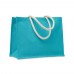 AURA Jute tas met katoenen hengsels AURA, turquoise