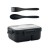 MAKAN Lunch box with cutlery in PP MAKAN, black