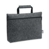TAPLA RPET felt zippered laptop bag TAPLA, stone grey