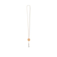 Lanyard mit Metallkarabiner, beige
