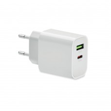 18W 2-Port USB-Ladegerät EU-Ste, weiß