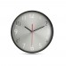 RONDO Wall clock w silver background RONDO, black