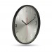RONDO Wall clock w silver background RONDO, black