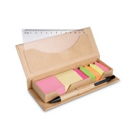STIBOX Sticky memo set recycked w/pen STIBOX, beige