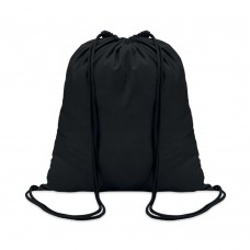 COLORED 100gr/m² cotton drawstring bag COLORED, black