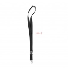 LANY Lanyard. metalen haak. 20 mm, zwart