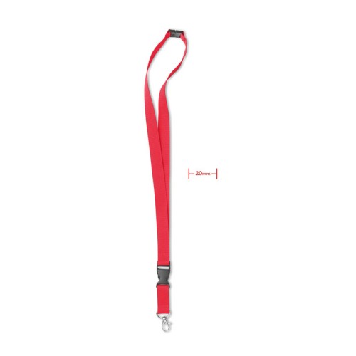 LANY Lanyard. metalen haak. 20 mm, rood