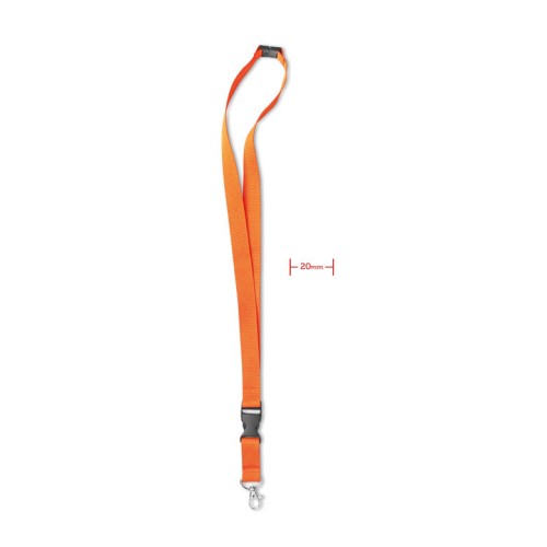 LANY Lanyard. metalen haak. 20 mm, oranje