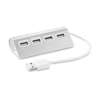 ALUHUB USB hub 4 poorten ALUHUB, mat zilver