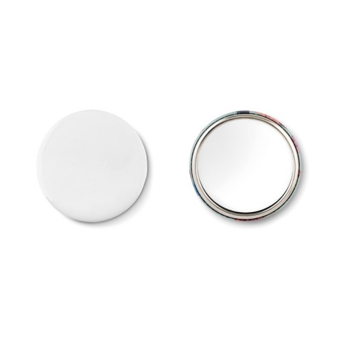 Badge mit Make-up Spiegel MIRROR, mattsilber Badge mit Make-up Spiegel MIRROR, mattsilber