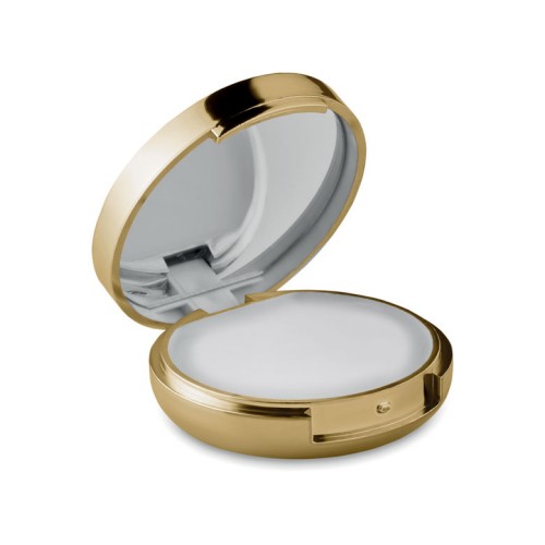 Lippenbalsam mit Spiegel DUO MIRROR, goldfarbend Lippenbalsam mit Spiegel DUO MIRROR, goldfarbend