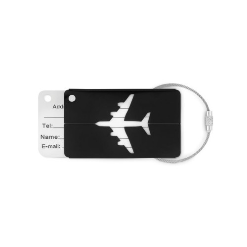 FLY TAG Aluminium luggage tag FLY TAG, black