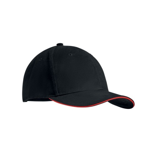 Baseball Kappe 6 Panels TEKAPO, schwarz/rot Baseball Kappe 6 Panels TEKAPO, schwarz/rot