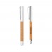 QUERCUS Metal Ball pen set in cork box QUERCUS, wood