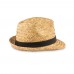 MONTEVIDEO Natural straw hat MONTEVIDEO, black