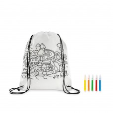 CARRYDRAW Non woven kids bag with pens CARRYDRAW, white