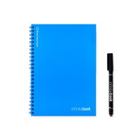 INFINITEBOOK PLAIN A5. A5 Infinitebook with flexible cover and 15 plain whiteboard pages, royal blue