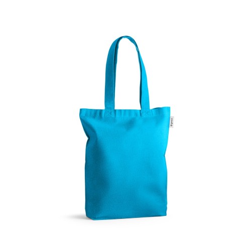 MERIDA. Katoenen (50%). gerecycleerd katoenen (30%) en polyester (20% rPET) tas (220 g/m²), light Blue