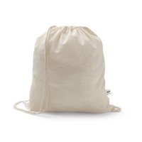 SALAMANCA. Drawstring bag in recycled cotton (70%) and polyester (30% rPET) (150 g/m²), Naturhell