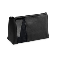 ANNIE. Make-up tasje van microvezel en mesh, zwart