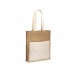 BRAGA. Jute bag (240 g/m²) with pocket in 100% cotton (140 gm²), nature