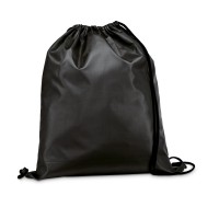 CARNABY. 210D rugzak met zwarte trekkoorden, zwart