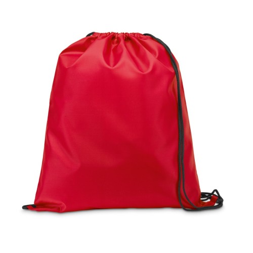 CARNABY. 210D rugzak met zwarte trekkoorden, rood