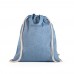RISSANI. Tas met trekkoord van gerecycled katoen (70%) en polyester (30% rPET) (140 g/m²), blauw