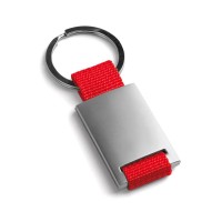 GRIPITCH. Metal and webbing keyring, red