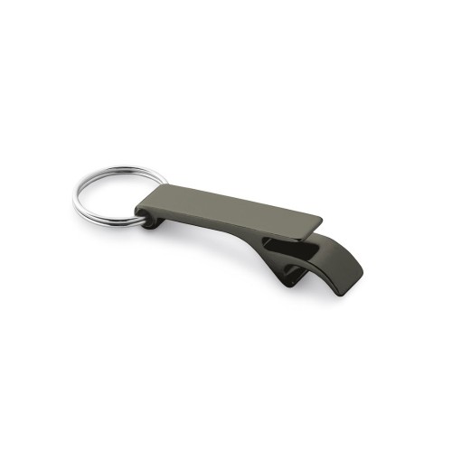 BAITT. Aluminium sleutelhanger met capsule-opener, gun metal BAITT. Aluminium sleutelhanger met capsule-opener, gun metal