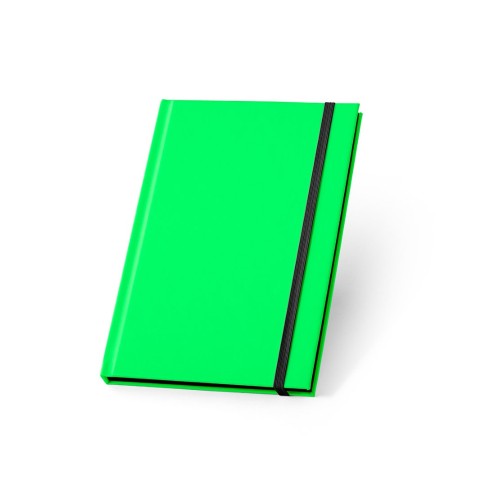 WATTERS. A5 notitieblok in fluorescerend PU met gelinieerde pagina's, lichtgroen