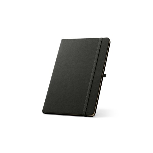 ANNE. A5 notebook in recycled polyester (100% rPET) with lined pages, black