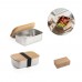 SHINO Frischhaltebox (800 mL) aus Edelstahl und Deckel aus Bambus, Natur