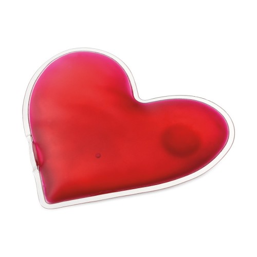 LOVELY. Heart shaped heated pouch in PVC, red