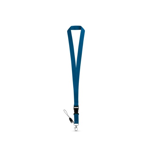 ANQUETIL. Polyester lanyard with metal carabiner, blue ANQUETIL. Polyester lanyard with metal carabiner, blue