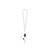 ANQUETIL. Polyester lanyard with metal carabiner, White