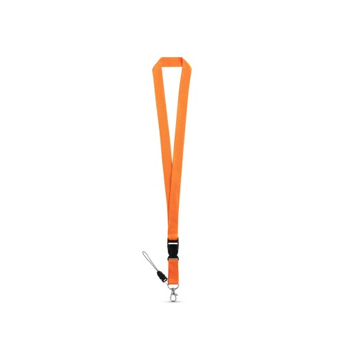 ANQUETIL. Polyester lanyard with metal carabiner, orange ANQUETIL. Polyester lanyard with metal carabiner, orange