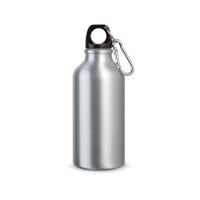 LANDSCAPE S Aluminium-Sportflasche mit Karabiner 400 ml, Satinsilber