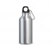 LANDSCAPE S. Aluminium sportfles met karabijnhaak 400 mL, satijnzilver